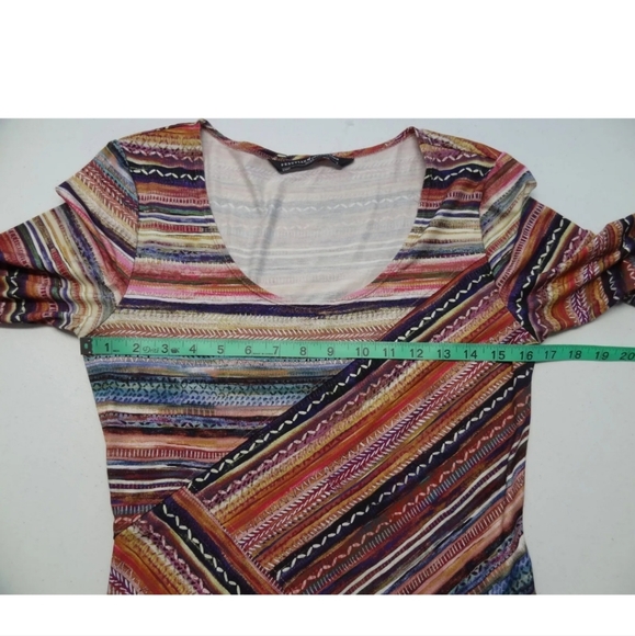 Peruvian Connection S Monserrato Maxi Long Viscose Stretch Dress Angled Slit - Picture 6 of 10